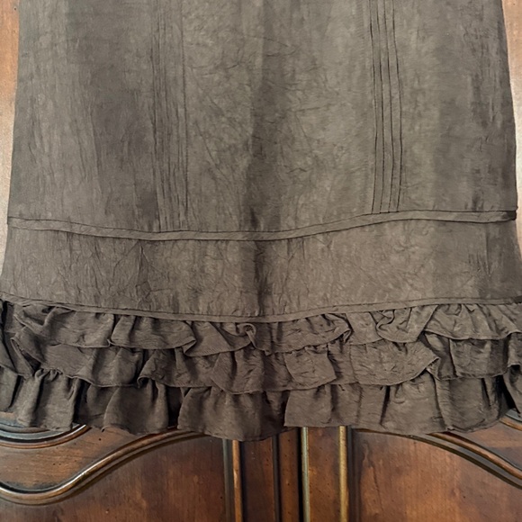 INTUITIONS Brown Satin Skirt Size 2 used condition - Picture 3 of 6
